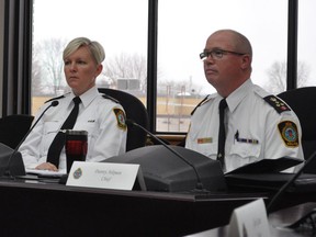 Cornwall Police Service Chief Danny Aikman (right), and Deputy Chief Shawna Spowart. Photo taken on Thursday December 5, 2019, in Cornwall, Ont. Francis Racine/Cornwall Standard-Freeholder/Postmedia Network