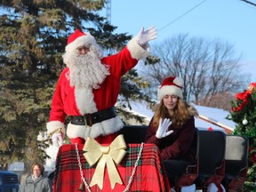 Santa Claus waves the children at the parade on Saturday December 7, 2019 in Morrisburg, Ont. Alan S. Hale/Cornwall Standard-Freeholder/Postmedia Network
