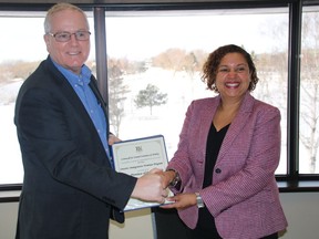 MPP Jim McDonell and Mayor Bernadette Clement at the announcement of a new pilot program on Thursday December 19, 2019 in Cornwall, Ont. Alan S. Hale/Cornwall Standard-Freeholder/Postmedia Network