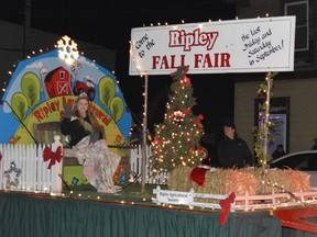 The Ripley Agriculture Society float featured their Senior Ambassador Maddy Gallant at the Lucknow Santa Claus Parade on Friday, November 29. Hannah MacLeod/Lucknow Sentinel