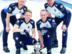Team Jacobs, from left to right: Brad Jacobs, Marc Kennedy, E.J. Harnden and Ryan Harnden.
