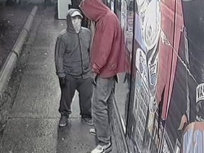 Brantford police released this photo in 2018 after the Maple Convenience store on Colborne Street was robbed by masked bandits.
