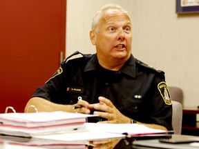 Brockville Police Chief Scott Fraser speaks to the police services board in June, 2019. (FILE PHOTO)