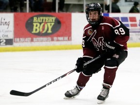 Chatham Maroons' Cameron Armstrong (89) plays against the London Nationals in the third period at Chatham Memorial Arena in Chatham, Ont., on Sunday, Jan. 19, 2020. Mark Malone/Chatham Daily News/Postmedia Network