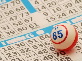 Bingo ball on a new bingo card