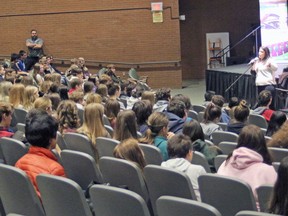 About 400 students at West Ferris Intermediate Secondary School got a look at options ranging from heavy equipment mechanic to arborist in a recent  presentation from Skills Ontario. Skilled trades were on the menu as possible career choices once their school days are behind them.
PJ Wilson/The Nugget