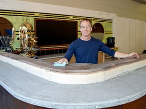 Alan McIntosh of the Georgian Bay Centre for the Arts stands behind the counter of the business's Palette Cafe, which is planning to open a sidewalk patio this summer in front of its location on 2nd Avenue East.
Denis Langlois/The Owen Sound Sun Times/Post Media Network