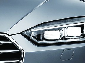 Audi's Matrix LED headlights can provide illumination for the driver without blinding other road users. AUDI