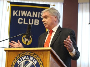 Paul Morden/Sarnia Observer
Sarnia Mayor Mike Bradley give his annual "state of the city" address Tuesday to the Sarnia-Lambton Golden K Kiwanis Club during its first meeting of 2020.