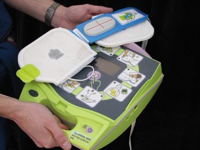 An automated external defibrillator. (file photo by Derek Logan)