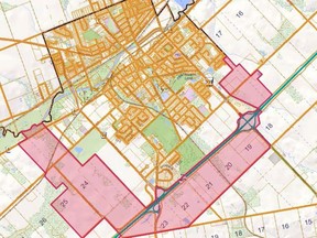 Ingersoll and South-West Oxford are working towards a boundary adjustment. The proposed agreement would see 627 hectares - marked by the pink highlighted areas - transfer to Ingersoll to provide the town with much needed land to grow.
Handout