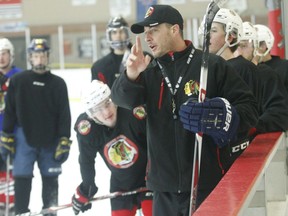 Brockville Braves head coach Randy Jones at a pre-COVID practice. File photo/The Record4er and Times