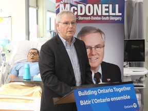 MPP Jim McDonell at the standalone nursing degree announcement, at the Nursing Simulation Lab on the third floor of Moulinette Hall. Photo on Friday, February 14, 2020, in Cornwall, Ont. Todd Hambleton/Cornwall Standard-Freeholder/Postmedia Network