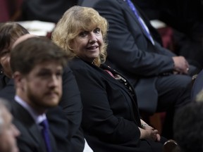 Senator Lynn Beyak waits for the Speech from the Throne to being in the Senate in Ottawa, Thursday, Dec. 5, 2019.