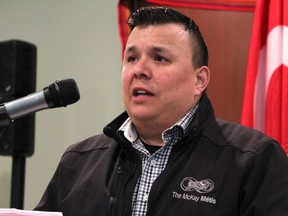 Ron Quintal, president of the Fort McKay Metis Nation, speaks to media at the Clearwater Hotel in Fort McMurray on Thursday, February 27, 2020. Vincent McDermott/Fort McMurray Today/Postmedia Network