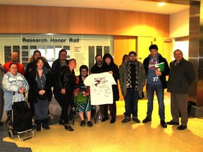 Attendees at the Alberta Hummingbird Projects first town hall pose following the meeting. Photo by James Bonnell.