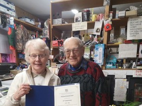 Lucy and Allan Miller recently celebrated 35 years at the Holyrood store. Hannah MacLeod/Kincardine News
