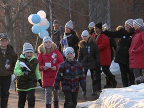 Participants embark on their two-kilometer, five-kilometer or 10-kilometer walk when the 2020 edition of the Coldest Night of the Year walks-a-thon leaves Wesley United Church Hall on Saturday, February 22nd. Anthony Dixon