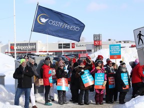 Elementary and secondary teachers, as well as education workers from the four teachers' unions participated in a province-wide strike in Greater Sudbury, Ont. on Friday, February 21, 2020.
