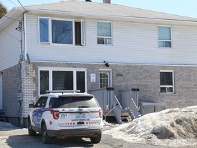 Greater Sudbury Police were at the scene of an assault on Paquette Street in Sudbury, Ont. on Thursday April 4, 2019. John Lappa/Sudbury Star/Postmedia Network