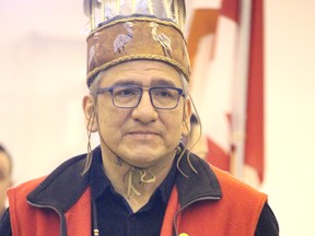 Batchewana First Nation Chief Dean Sayers at 15th annual Gathering at the Rapids Powwow at Algoma University's George Leach Centre in Sault Ste. Marie, Ont., on Saturday, March 7, 2020. (BRIAN KELLY/THE SAULT STAR/POSTMEDIA NETWORK)