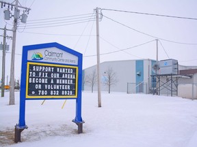 The Clairmont Arena is currently closed until further notice in Clairmont, Alta. on Wednesday, March 11, 2020.