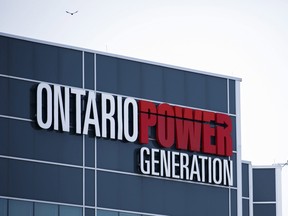 Ontario Power Generation signage is seen at the Darlington Power Complex in Bowmanville, Ont., Friday, May 31, 2019. THE CANADIAN PRESS/Cole Burston