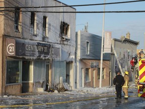 A local woman was in hospital with serious injuries following an overnight fire at the Century 21 office and apartment building  in downtown Kenora, on March 18. Power outages were reported in some buildings in the downtown area. First Street was closed to traffic.