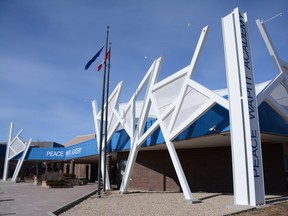 A file photo of Peace Wapiti Academy in Grande Prairie, Alta.