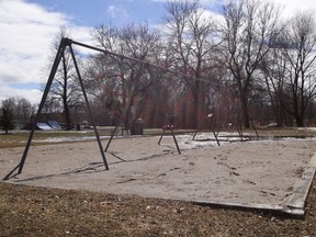 The playground at Thomson Park remains closed after someone smashed lightbulbs leaving glass all over the ground.