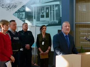 In March 2020, Mayor Peter Brown addressed the crowd at a press conference at City Hall to respond to concerns about COVID-19.