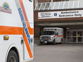 Paramedics must wait until the patients in their care are properly turned over to the emegency department at Brantford General Hospital. Expositor file photo