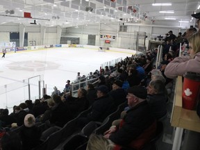 Some in the crowd of over 400 at Saturday's Game 4. Photo on Saturday, February 29, 2020, in Cornwall, Ont. Todd Hambleton/Cornwall Standard-Freeholder/Postmedia Network