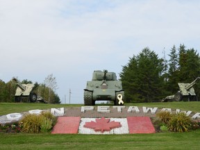 The main gate of Garrison Petawawa.