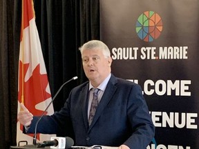 Sault MP Terry Sheehan announces in March that FedNor is providing $500,000 towards the development of 75 km of world-class, multi-use bike trails north of Sault Ste. Marie.  POSTMEDIA