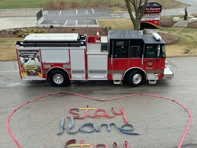 The Woodstock Fire Department got creative in reinforcing the message that people need to stay home to keep everyone safe during COVID-19.

Facebook photo