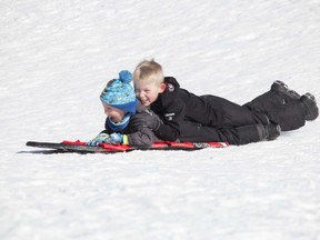 Finn Hill is a popular tobogganing spot for Saultites.