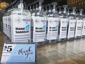 Broken Oak and Latitude 55 distilleries are now producing hand sanitizer to help address the increasing demand in Grande Prairie and the surrounding region amid the COVID-19 pandemic.