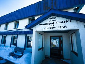 The Municipal District of Fairview No. 136 Office in Fairview, Alta. on Saturday, April 4, 2020.