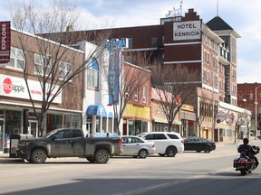 A shot of some of the businesses located on Main Street in Kenora from April earlier this year, at the beginning of the COVID-19 pandemic.