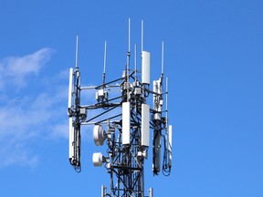 A cell tower. The Telus capacity in Spruce Grove has recently been upgraded to 5G.