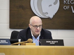 Mayor Don Scott attends a municipal council meeting at the Syncrude Athletic Park on Tuesday, February 11, 2020. Laura Beamish/Fort McMurray Today/Postmedia Network