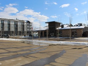 The parking lot of the Townhall Public House in downtown Fort McMurray on Saturday, April 4, 2020. The restaurant closed after COVID-19 lockdowns began in March and when the site flooded in late April. Laura Beamish/Fort McMurray Today/Postmedia Network