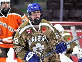 Kingston Frontenacs' 2020 first-round Ontario Hockey League Priority Selection pick Paul Ludwinski playing for the Toronto Marlboros minor midgets during the 2019-20 season.