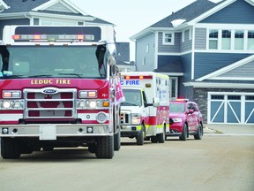 Firefighter and paramedic Megan Wright announced her resignation in front of Leduc City Council Monday, April 4, expressing disappointment with the fire department and the city's response to allegations of sexual abuse and discrimination. 
(Lisa Berg)