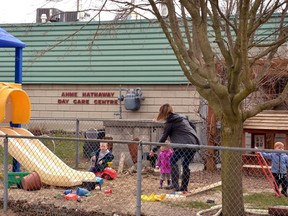 Anne Hathaway Day Care in Stratford was the first of several child-care centres that offered emergency child care across Stratford, St. Marys and Perth County during the COVID-19 pandemic, and it will be the first centre to resume normal child-care services at a reduced capacity, beginning on Monday. (Galen Simmons/Beacon Herald file photo)