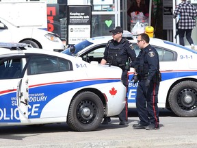 Greater Sudbury Police arrested two men following a standoff in Capreol, Ont. on Friday April 3, 2020.