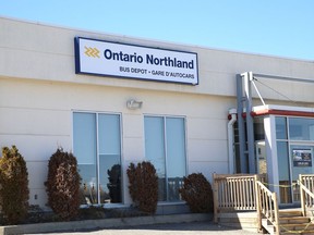 Ontario Northland bus depot in Sudbury, Ont. Ontario Northland is reducing service on some routes in the North due to a decrease in ridership.