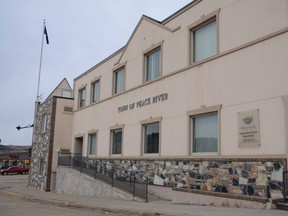 The town office in Peace River, Alta. on Saturday, April 25, 2020.