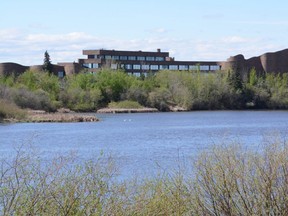 A 2019 file photo of the Grande Prairie Regional College (GPRC) with the Bear Creek Reservoir in the foreground.